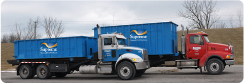 Supremem disposal bins on trucks